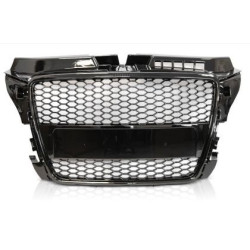 Решетка с поставка за емблема за Audi A3 (2008-2013) - RS-Look Черна-gloss