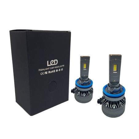 Лед крушки - Led система H8 / H9 / H11 модел A60 за фарове - 155 000 Лукса 55W - Canbus 6000K - 1500% повече светлина
