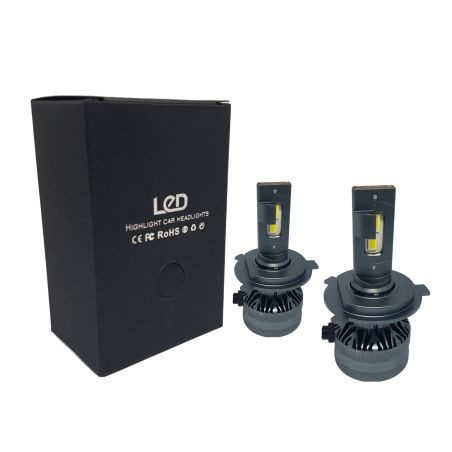 Лед крушки - Led система H4 модел A60 за фарове - 155 000 Лукса 55W - Canbus 6000K - 1500% повече светлина