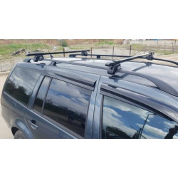 Напречни греди за багажник - за фабрични надлъжни релси с отвор - 120cm с ключ - метални