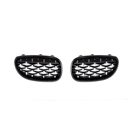 Решетки за  BMW E60 (2003-2010) - черни / хром  Diamond design