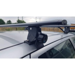 Универсални алуминиеви напречни греди за таван на кола без рейки - 135см, с ключ - черен мат