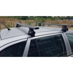 Универсални алуминиеви напречни греди за таван на кола без рейки - 135см, с ключ - черен мат