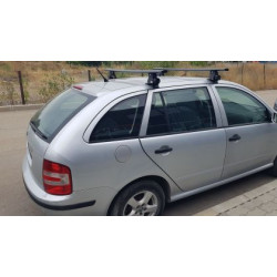 Универсални алуминиеви напречни греди за таван на кола без рейки - 135см, с ключ - черен мат