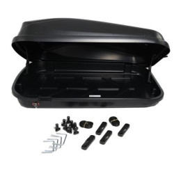 Автобокс Junior Easy 132x78x36cm с 85 mm крепежи, с ключ, 320 литра - черен