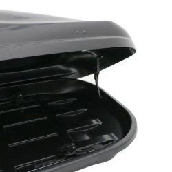 Автобокс Junior Altro 140x90x38cm с 70 mm крепежи, с едностранно отваряне с ключ, 370 литра - черен гланц