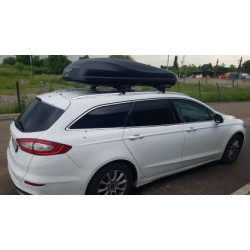 Автобокс Junior Altro 185x80x41cm с 70 mm крепежи, с двустранно отваряне с ключ, 460 литра - черен