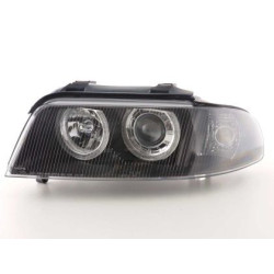 Кристални фарове ангелски очи за AUDI A4 (1999-2001) - черни