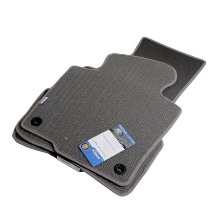 Мокетни стелки за VW Passat B6 / B7 3C (2005-2014) - кръгли щипки - Сиви