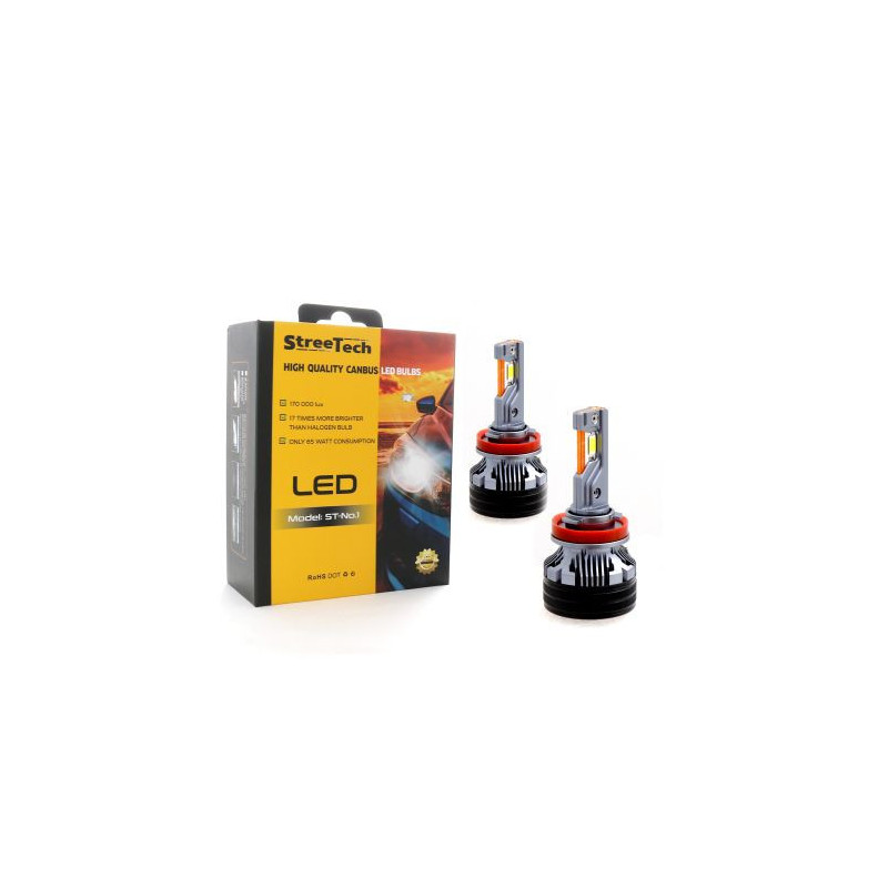 Лед крушки - Led система H11 / H8 / H9 Streetech модел STN1 за фарове - 170 000 Лукса