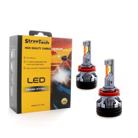 Лед крушки - Led система H11 / H8 / H9 Streetech модел STN1 за фарове - 170 000 Лукса