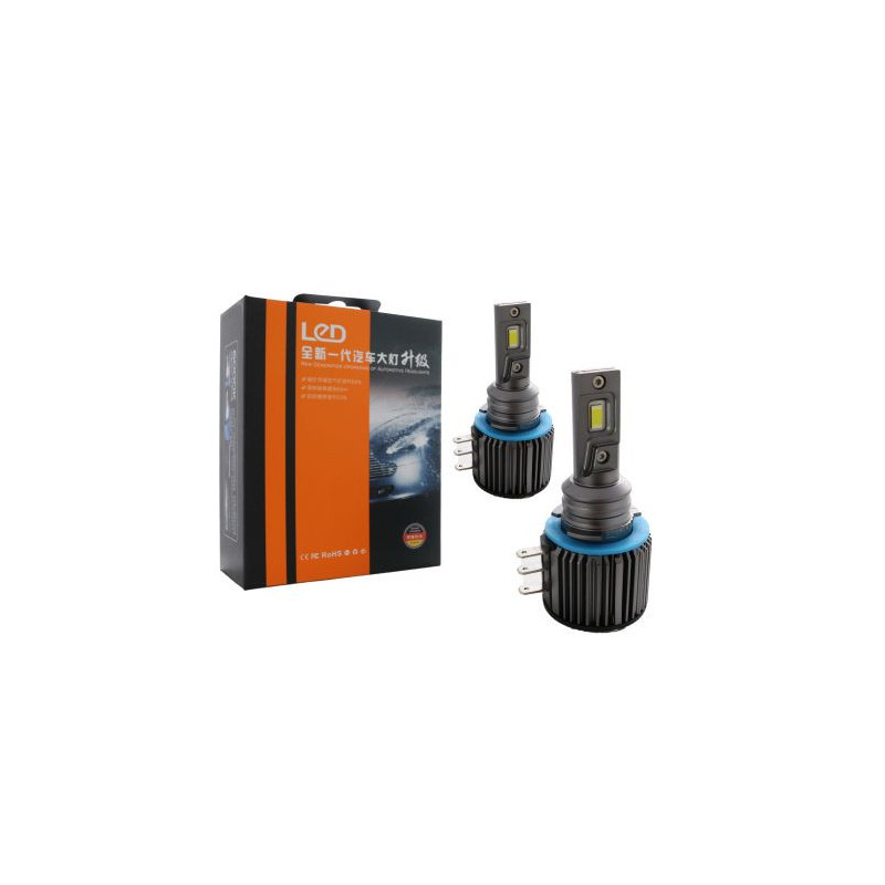 Лед крушки - Led система H15 модел A60 за фарове - 20000 Лумена 55W - Canbus 6000K - 1400% повече светлина