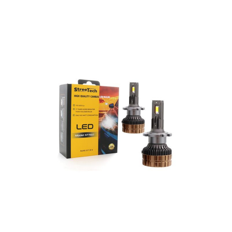 Лед крушки - Led система D1S / D2S / D2R / D3S / D4S модел STN1 за 12 Волта  - 55W - Canbus 6000K - 1400% повече светлина