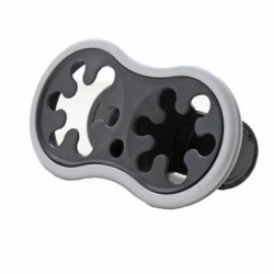 Поставка за две чаши за залепване върху равна повърхонст - черна със сребрист ръб