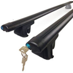Греди напречни за багажник за кола - за стандартни надлъжни релси с отвор - 120cm с ключ - черни