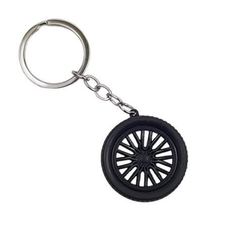 Ключодържател Алуминиева джанта с гума- черна