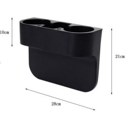 Поставка за чаши за кола за 2 чаши между седалките - чернен карбон с кожа