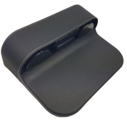 Поставка за чаши за кола за 2 чаши между седалките - чернен карбон с кожа