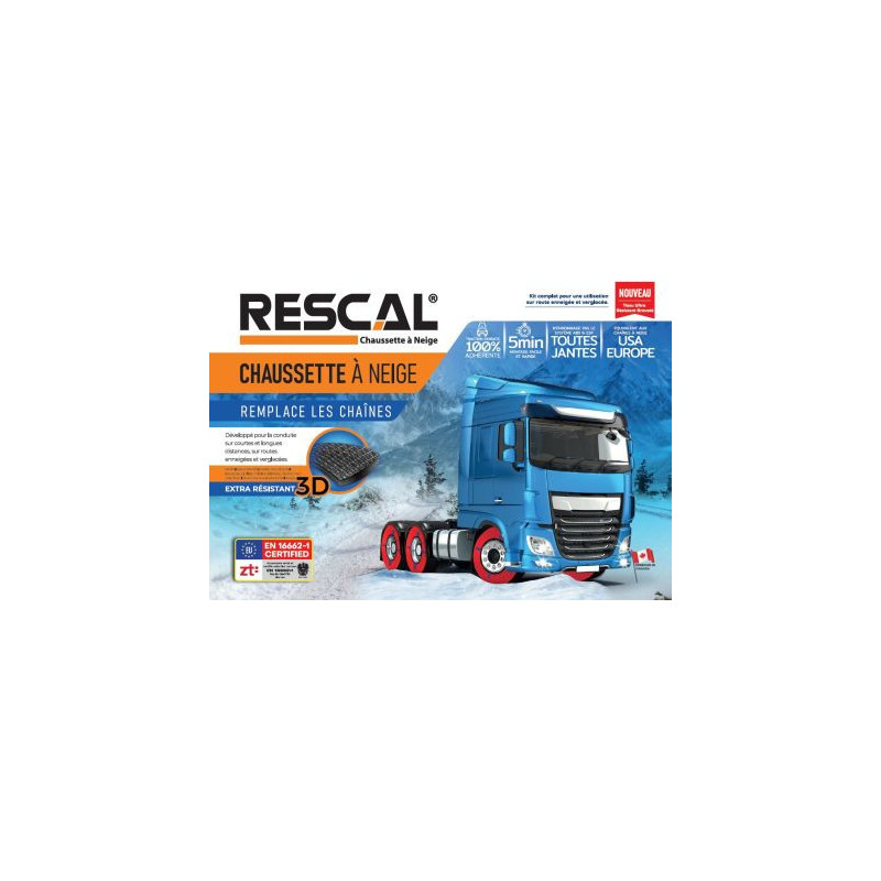 Текстилни вериги за сняг за камион и автобус Rescal - размер 180 - 2бр.