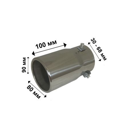 Накрайник за ауспух - единичен елипсовиден - ширина 78mm