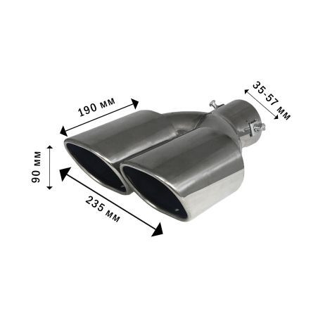 Накрайник за ауспух - двоен правоъгълен - ширина 195mm
