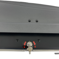 Автобокс Junior Altro 185x80x41cm с 70 mm крепежи, с двустранно отваряне с ключ, 460 литра - тъмносив гланц