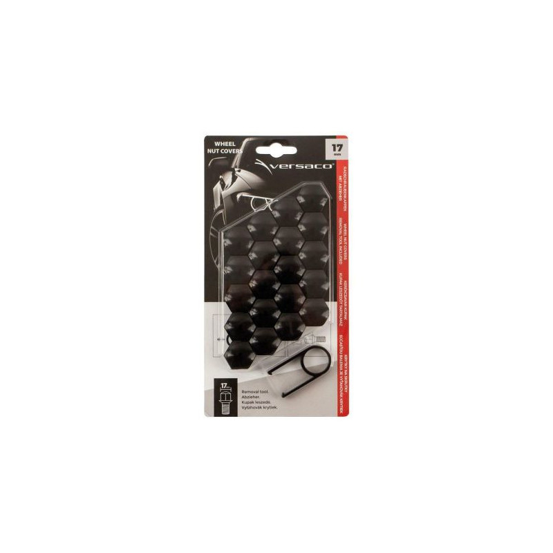 Декоративни капачки Versaco за болтове на джантите 17мм - черни