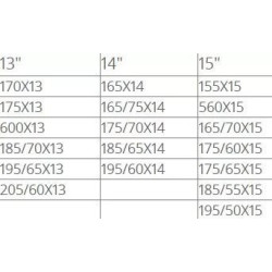 Метални вериги за сняг 12mm. кръстосана плетка - размер 60 за 13", 14", 15" - 2бр.