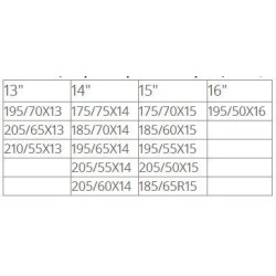 Метални вериги за сняг 12mm. кръстосана плетка - размер 70 за 13", 14", 15", 16" - 2бр.