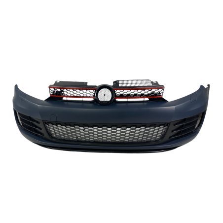 Предна броня за VW GOLF 6 с решетка и халогени - GTI дизайн с и без отвори за парктроник груднирана