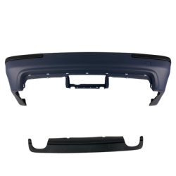 Задна броня за BMW E39 седан - M5 дизайн с двоен дифузер с отвори без парктроник грундирана