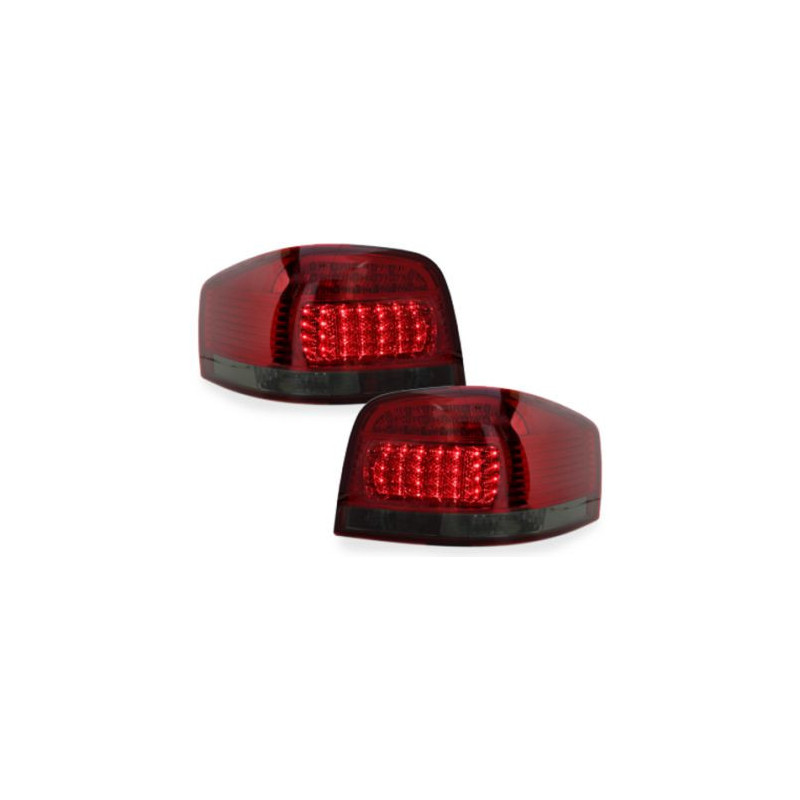 Диодни стопове  AUDI A3  (03-08) - червени / опушен хром