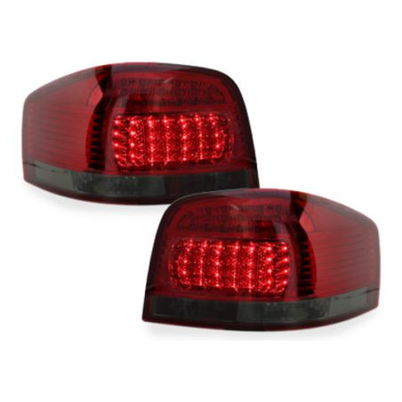 Диодни стопове  AUDI A3  (03-08) - червени / опушен хром