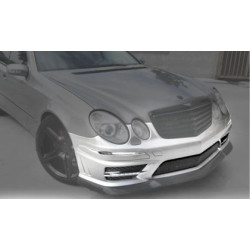 Предна броня за Mercedes W211 E-Class (2006-2009) - AMG Design с LED светлини и отвори за парктроник