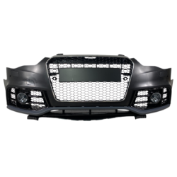 Предна броня за Audi A5 (2011-2015) с халогени - RS5 Design с хром лайсна и отвори за парктроник