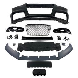 Предна броня за Audi A5 (2011-2015) с халогени - RS5 Design с хром лайсна и отвори за парктроник