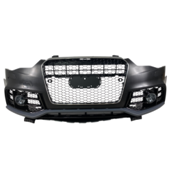 Предна броня за Audi A5 (2011-2015) с халогени - RS5 Design с хром лайсна и отвори за парктроник