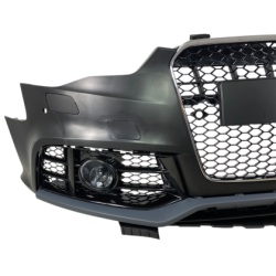 Предна броня за Audi A5 (2011-2015) с халогени - RS5 Design с хром лайсна и отвори за парктроник