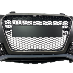 Предна броня за Audi A5 (2011-2015) с халогени - RS5 Design с хром лайсна и отвори за парктроник