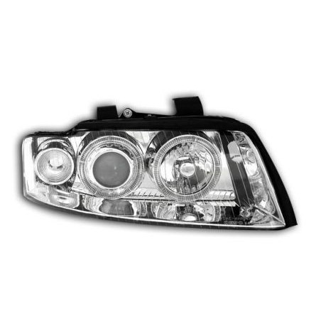 Кристални фарове за Audi A4 Angel Eyes (2001-2004) - хром