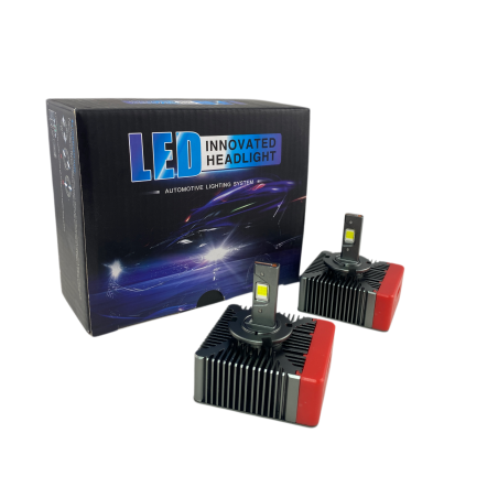 Лед крушки - Led система D5S за подмяна на фабричен ксенон - 20000 Лумена 40W - Canbus 6000K - 300% повече светлина