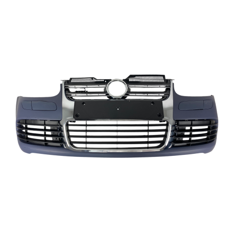 Предна броня за Golf 5 - R32 с R32 решетки без халогени - Хром