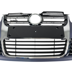 Предна броня за Golf 5 - R32 с R32 решетки без халогени - Хром