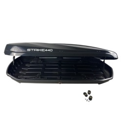 Автобокс Junior Strike 199x84x35cm с 85 mm крепежи,с двустранно отваряне с ключ, 440 литра - черен гланц