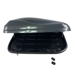 Автобокс Junior Altro 140x90x38cm с 70 mm крепежи, с едностранно отваряне с ключ, 370 литра - Сив антрацид гла