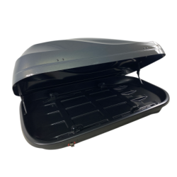 Автобокс Junior Altro 140x90x38cm с 70 mm крепежи, с едностранно отваряне с ключ, 370 литра - Сив антрацид гла