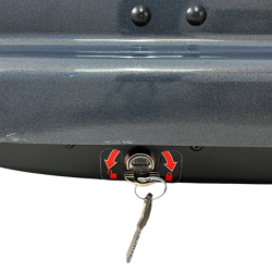 Автобокс Junior Altro 140x90x38cm с 70 mm крепежи, с едностранно отваряне с ключ, 370 литра - Сив антрацид гла