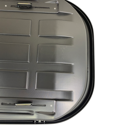 Автобокс Junior Altro 140x90x38cm с 70 mm крепежи, с едностранно отваряне с ключ, 370 литра - Сив антрацид гла