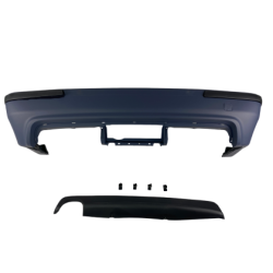 Задна броня за BMW E39 седан - M5 с единичен дифузер без отвори за парктроник грундирана