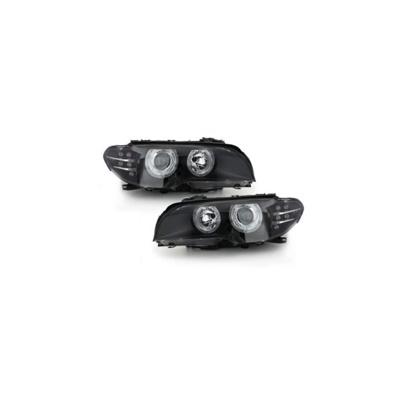 Кристални фарове BMW E46 купе с диодни мигачи  (2003-2006)